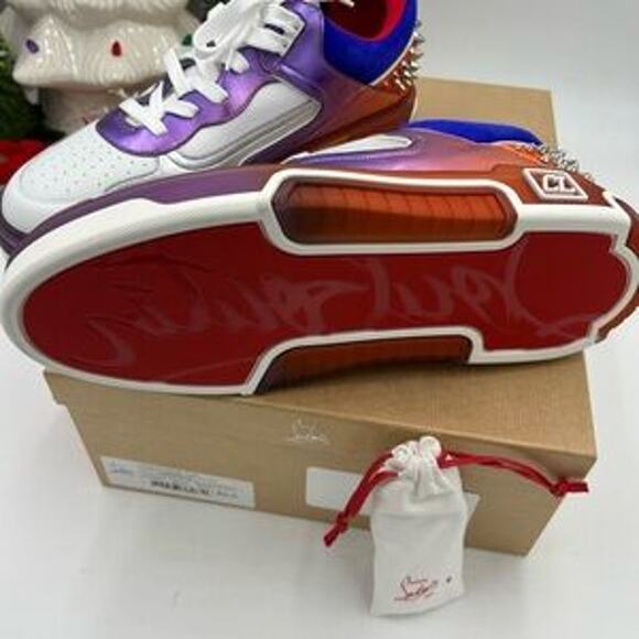 Men's Christian Louboutin ASTROLOUBI Leather/suede sneakers size 46.5 - Picture 2 of 11